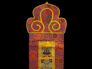 BB98 Bannière Tibétaine Signes Auspicieux du Bouddhisme