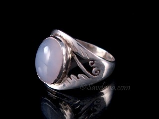 BA391 Bague Argent Massif Quartz. Taille 63