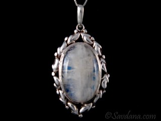 PA519 Pendentif Argent Massif Pierre de Lune