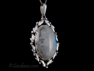 PA519 Pendentif Argent Massif Pierre de Lune