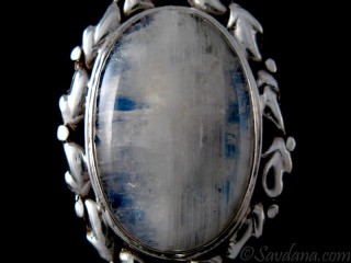 PA519 Pendentif Argent Massif Pierre de Lune