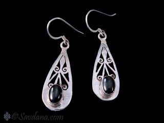 BdOA173 Boucles d'Oreille Argent Massif Hématite