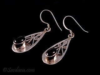 BdOA173 Boucles d'Oreille Argent Massif Hématite