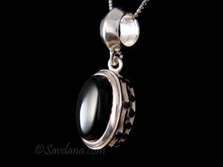 PA534 Pendentif Argent Massif Onyx