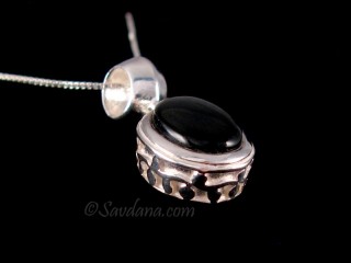 PA534 Pendentif Argent Massif Onyx