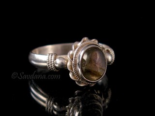 BA366 Bague Argent Massif Labradorite. Taille 60