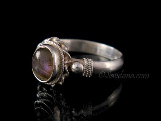 BA366 Bague Argent Massif Labradorite. Taille 60