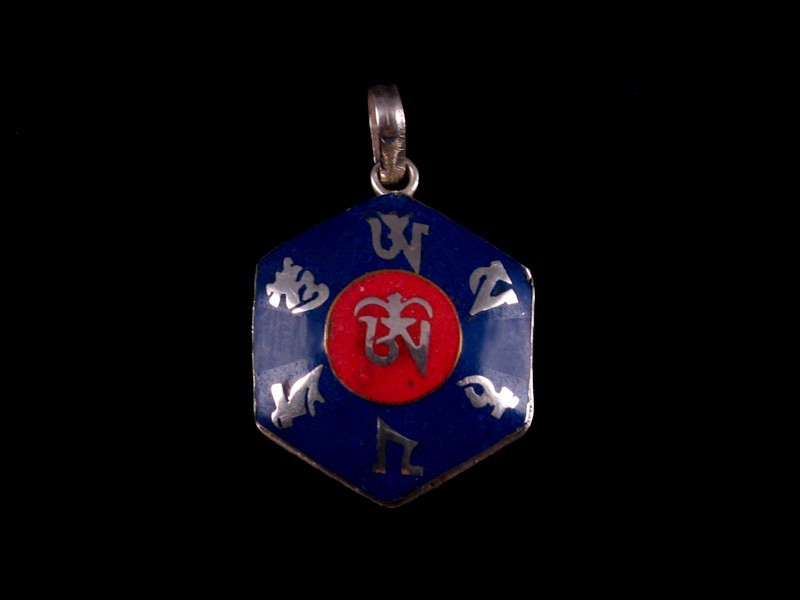 PA344 Pendentif Argent Massif Mantra Om Lapis Lazuli