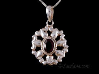 PA538 Pendentif Argent Massif Grenat