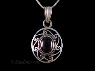 PA540 Pendentif Argent Massif Grenat