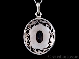 PA355 Pendentif Argent Massif Grenat