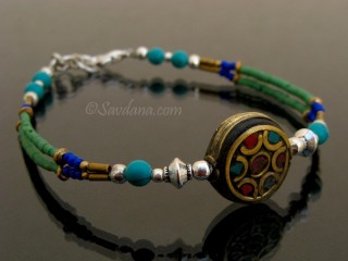 BrD296 Bracelet Tibétain 21 cm