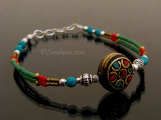 BrD298 Bracelet Tibétain 21 cm