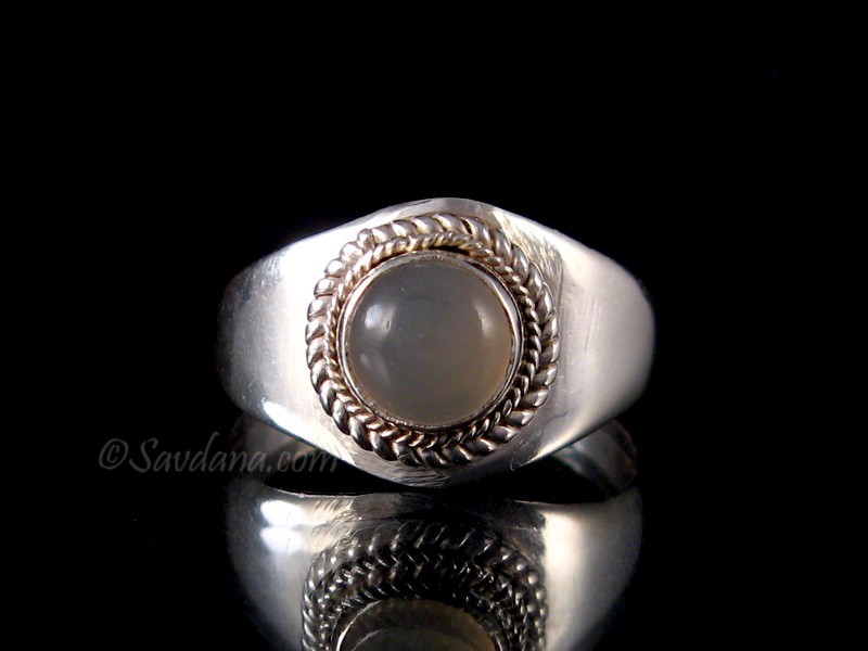 BA417 Bague Argent Massif Quartz. Taille 58