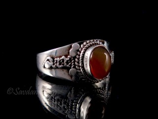 BA420 Bague Argent Massif Onyx. Taille 59