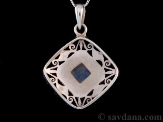 PA357 Pendentif Argent Massif Pierre de Lune
