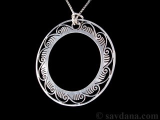 PA367 Pendentif Tibétain Argent Massif
