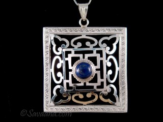 PA559 Pendentif Argent Massif Mandala Lapis Lazuli