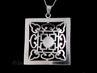 PA559 Pendentif Argent Massif Mandala Lapis Lazuli