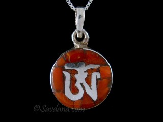 PA565 Pendentif Argent Massif Om
