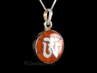 PA565 Pendentif Argent Massif Om