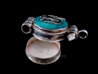 PA568 Pendentif Amulette Ghau Argent Massif Om