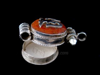 PA570 Pendentif Amulette Ghau Argent Massif Om