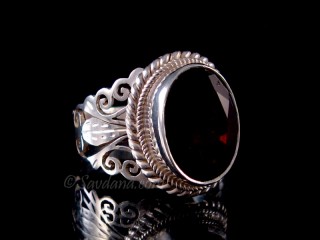 BA429 Bague Argent Massif Grenat