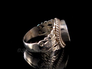 BA429 Bague Argent Massif Grenat