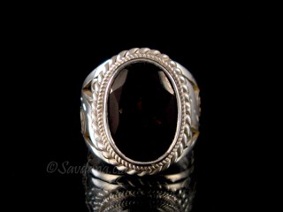 BA430 Bague Argent Massif Grenat