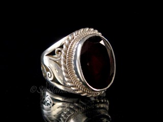 BA430 Bague Argent Massif Grenat