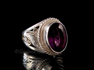 BA431 Bague Argent Massif Améthyste