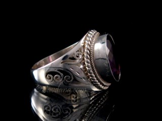 BA431 Bague Argent Massif Améthyste