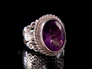 BA433 Bague Argent Massif Améthyste