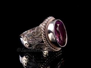 BA433 Bague Argent Massif Améthyste