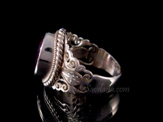 BA433 Bague Argent Massif Améthyste