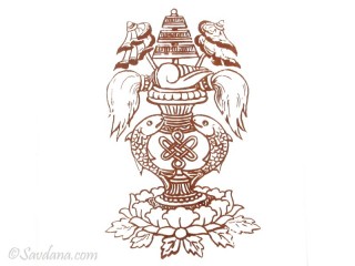 AF78 Affiche du Népal Signes Auspicieux