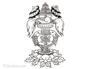 AF79 Affiche du Népal Signes Auspicieux