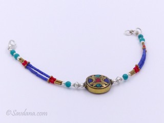 BrD292 Bracelet Tibétain 21 cm