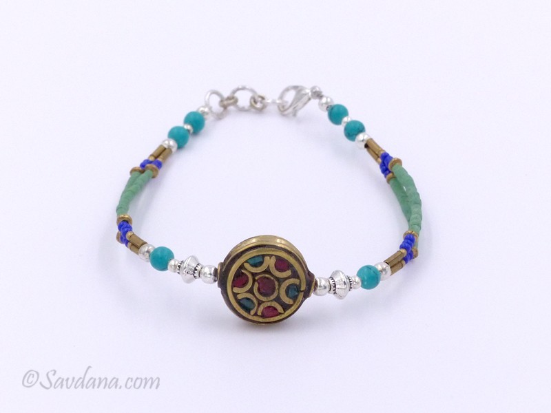 BrD296 Bracelet Tibétain 21 cm