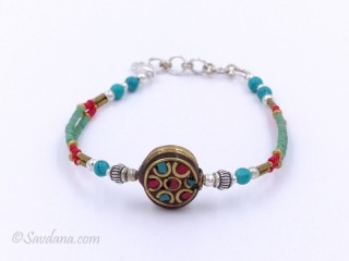 BrD298 Bracelet Tibétain 21 cm