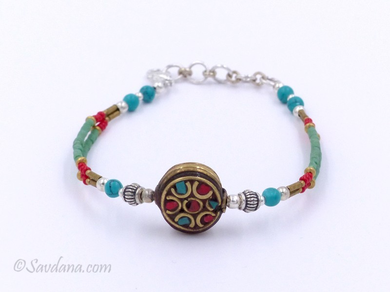 BrD298 Bracelet Tibétain 21 cm