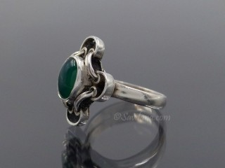 BA118 Bague Argent Massif Onyx. Taille 52