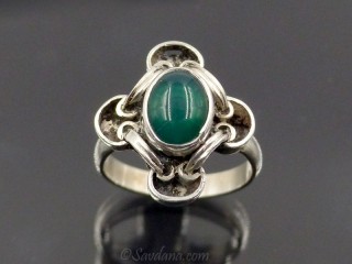 BA118 Bague Argent Massif Onyx. Taille 52