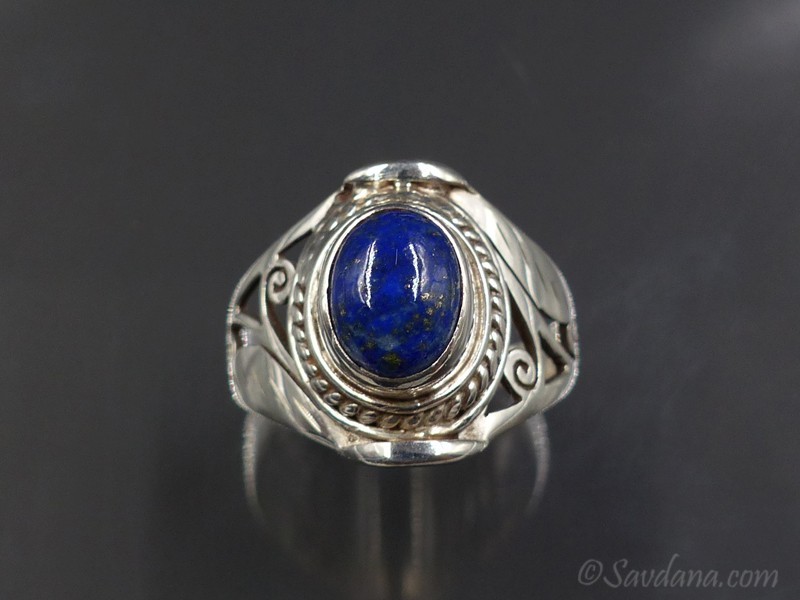 Bague Plateau Argent 925 Et Lapis-lazuli - Modèle BA-AR-500 - Taille 56 - Neuf Avec étiquettes