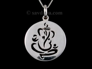 PA388 Pendentif Argent Massif Ganesh