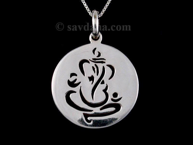 PA388 Pendentif Argent Massif Ganesh