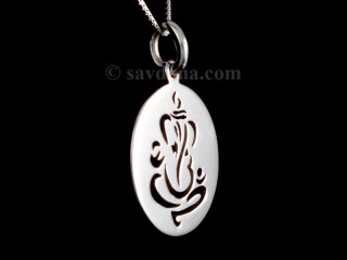 PA388 Pendentif Argent Massif Ganesh