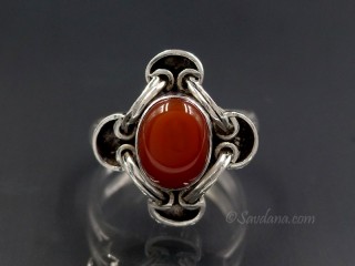 BA313 Bague Argent Massif Onyx. Taille 52