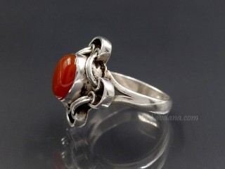 BA313 Bague Argent Massif Onyx. Taille 52